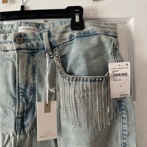 Good American gem fringe jeans
